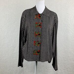 Marla Duran Women’s Size L Buttons Down Artsy Blouse.
